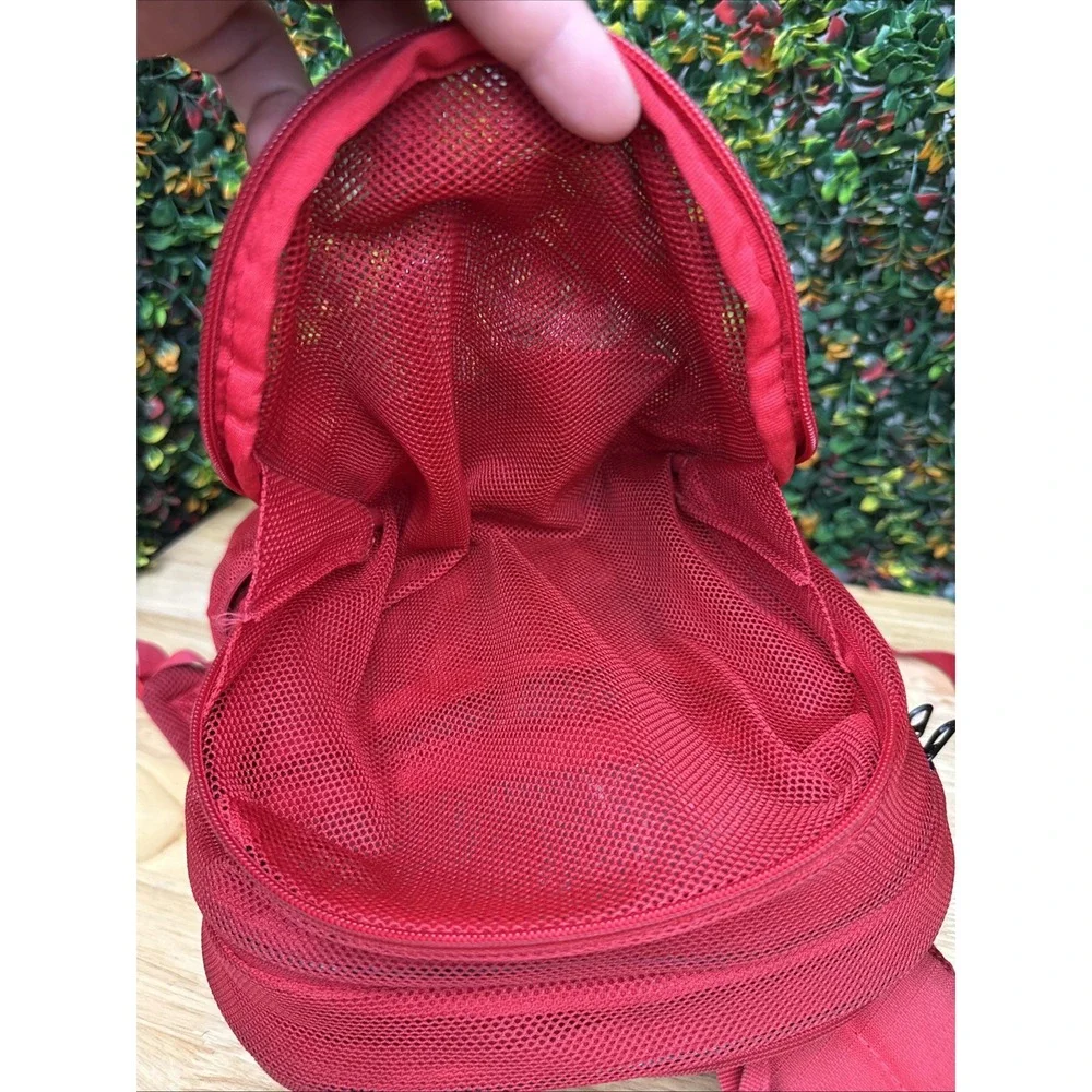 Nike Brasilia Mesh Backpack Color Sports Training Bag Swoosh BA6050-657 Red USED